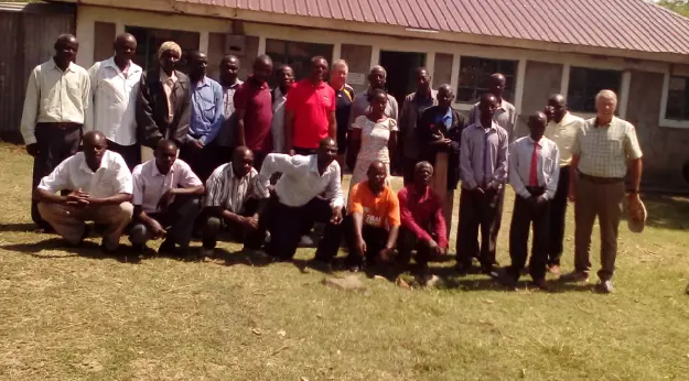 Naphtaly Mattah with the Suba Bible reviewers.